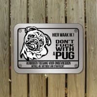 Mops hond Pug rvs D2 waakbord