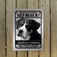 Zwitserse Sennen hond waakbord RVS look